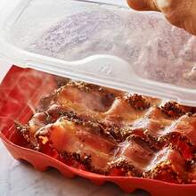 Microwave Bacon Pan With Lid, Made Of PP Material, Dishwasher-, Featuring A Splash-Free Design And A Fat-Reducing Oil-Draining Tray, A Simple Cooking Tool Suitable For Microwave Ovens - A - View 8