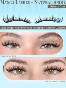 Mi giả dạng hoạt hình tự nhiên 10-14mm, mi nối dạng chùm tinh tế, mi nối dạng chùm nhọn, mi nối dạng chùm phong cách Anime, mi nối dạng chùm mắt cáo, mi nối C-Curl tự làm. - D - Xem 2