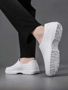 New Waterproof Food Service Shoes, Outdoor Slip-Resistant Work Shoes, Lightweight, Slip-On, Rainy Day Shoes - White - View 10