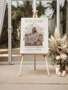 1pc - Customized Graduation Poster, Graduation Party Welcome Sign And Photo, Minimalist Graduation Welcome Poster, Wild Flower Graduation Party Welcome Sign Template, Boho Style Graduation Photo Welcome Sign. Graduation Theme Party Background, Graduation Party Welcome Sign Template, Graduation Welcome Poster - Multicolor - View 4