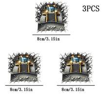 1pc/2pcs/3pcs High Definition Pattern DIY Iron-On Patches, Bulldozer Breaking Wall Design - Suitable For T-Shirt Making, Pillow Decor, Backpack, Cushion, Pants, Sofa Cover, Garment Applique, Factory Use, Beginner Friendly, Seamless Adhesion, High Tear Resistance, Fade-Resistant And Washable, Image Only - Multicolor - View 10