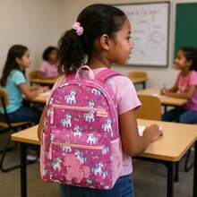 2026Trail Maker 17 Character School Backpacks Plush For Girls With Side Pockets Padded Straps - 毛絨櫻桃獨角獸 - 查看 6