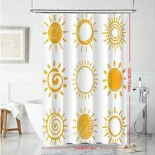 1pc Sun Pattern Artistic Spring Style Shower Curtain, Modern Painting-Style Design, Unique Home Gift, Gift For Friends, Machine Washable, All-Season Use, Bathroom Decor - Multicolor - View 5