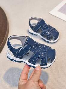 Boys' Hook And Loop Sandals, Soft Sole Non-Slip Beach Shoes, Easy On/Off, Summer New Arrival - Navy Blue - View 12
