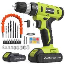 FADAKWALT 20V Cordless Drill Set With 40pcs Bits 30N Torque 21+1 Settings 3/8 Inch Keyless Chuck 2.0Ah Li Ion Battery LED Light For Home DIY Furniture Repair Christmas Gift - 美規A型插(110-127V) - 查看 14