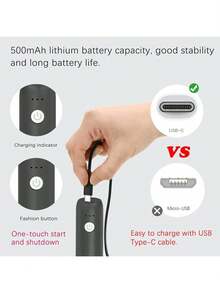 Rechargeable 3-Speed Electric Milk Frother, Stainless Steel Stand Design, Type-C Fast Charging, Suitable For Making Cream Coffee, Hot Chocolate And Matcha, Quiet And Durable - Black - View 5