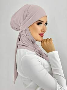 1pc Hijab Cap/Balaclava, Women's Minimalist Fashion Casual Elegant Modest Neck Scarf Headwrap, Modal Soft Breathable Fabric, 2-In-1 Instant Scarf & Headcover, Suitable For Daily Life, Festivals, Gatherings, Prayers,Beach,Holiday,Accessories,Travel Essential - Balaclava Hijab - View 21