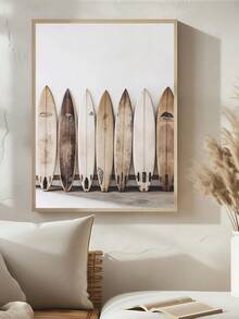 1pc Surfboard Wall Art, Modern Minimalist Beach Ocean Coastal Decor, Surf Wall Art, Festival Gift,Suitable For Bedroom,Living Room,Kitchen,Wall Arts,Wall Decor,Home Decor,Room Decor, Canvas Wall Art, Posters, Wall Art With Frame, Optional Frame ﻿ ﻿ - B - View 3