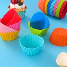 6个/4个/2个圆形玛芬糕点模具，耐高温家用蛋糕模具，小型布丁甜点烘焙模具，适用于制作各种糕点 - 查看 3