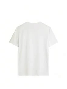 女士夏季短袖印花T恤，白色，新款字母元素 - 白色 - 查看 3