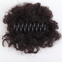 4 Inch Synthetic Hair Scrunchie Ponytail, Detachable African Natural Fluffy Curly Hair Bun - Dark Brown - View 5