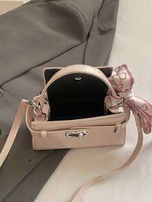 Elegant Fashion New Spring/Summer Stone Texture Handbag, Exquisite Retro High-End Silk Scarf Shoulder Bag, Unique Design High-Quality Women's Crossbody Bag, Suitable For Dates, Dining, Shopping And Photography - Pink - View 12