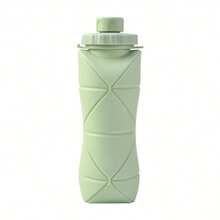 Outdoor Portable Water Cup Artifact! 600ml Foldable Silicone Cup, Easily Put In Your Pocket Foldable Water Cup Silicone Portable 600ml Outdoor Travel Sports Compressed Water Bottle Creative Casual Cup - 藍色 - 查看 6