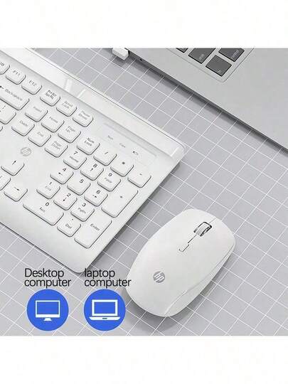 HP 超薄无线键盘鼠标套装，静音、节能、便携，适用于办公室、家庭、笔记本电脑和台式电脑