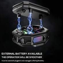 MeMO CX14 2026 New Magnetic Back Clip Dual-Use One-Size-Fits-All Phone Cooler, Equipped With Rechargeable Battery | RGB LED Semiconductor Heat Sink, Suitable For Mobile Phone Games And Live Streaming - Mobile Phone Cooler - Black - View 7