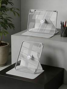 Ốp máy tính bảng gập ba phẳng bằng acrylic màu xám xoay 360°, tương thích với iPad Mini6/Mini7/Air/Air2/9.7/10.2/10.5/Air4/Air5/10.9/Pro 11"/Air11(M2) 2024/Thế hệ thứ 10/12.9"/ Air 13"(M3 2025)/ Air 11-Inch (M3) 2025/ (A16) 11 Inch Thế hệ thứ 11 2025, mặt lưng acrylic chống trầy xước, chống cong vênh, khe cắm bút chì tích hợp, chân đế xoay 360° có thể điều chỉnh, tự động ngủ/thức, ốp máy tính bảng kiểu dáng tối giản/cổ điển/doanh nhân. - Màu Xám nhạt - Xem 8