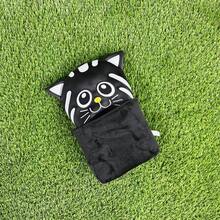 可爱黑白条纹猫咪高尔夫球杆套，3D猫耳刺绣设计，适用于一号木/球道木/混合杆，采用耐刮擦耐用PU皮革，防撞保护 - 黑色 - 查看 10
