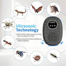USB供电超声波灭鼠器，多功能灭鼠器，适用于仓库、办公室和家庭，有效驱赶老鼠、蝙蝠、蚊子、蟑螂等啮齿动物。 - Q61 - 查看 2
