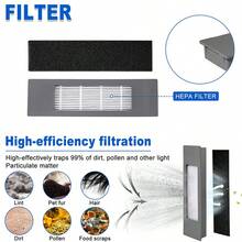 For Ecovacs Deebot Ozmo 920/ 950/ T5/ T8/ T8MAX/ T8Power/ T8aivi/ T8+/ T8/ T9 AIVI/ N9/ N10/ N10 Plus/ N8+/ N8 Pro/ N8 Pro Plus Main Brush Hepa Filters Side Brushes Accessories Kit - Includes 2 Main Brush 6 Side Brush 4 Hepa Filter Accessory (12-Pack) - View 5