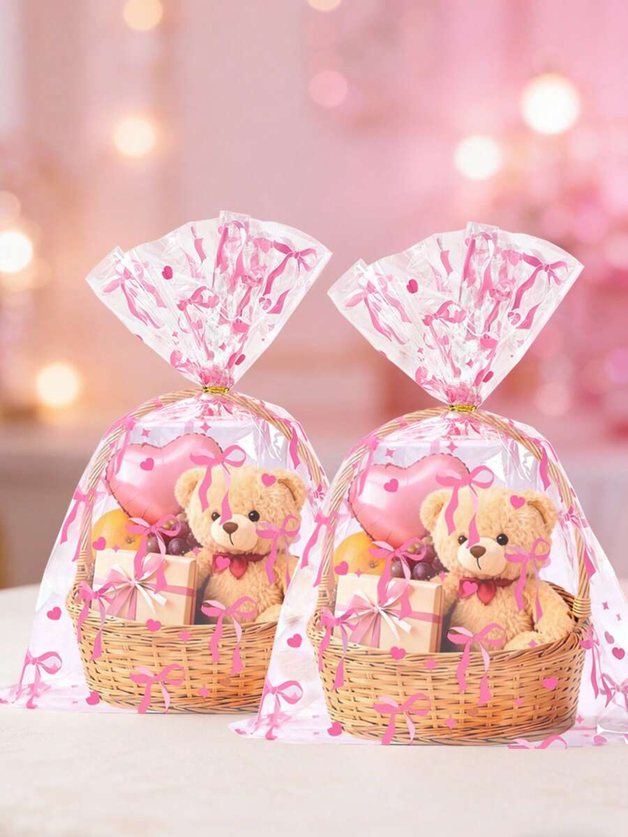 10/30個粉色蝴蝶結禮品袋,生日禮物,40*30cm透明禮品包裝袋,婚禮生日裝飾,收納袋,粉色生日派對用品,手工禮品包裝,嬰兒洗禮裝飾,蝴蝶結裝飾,新娘洗禮裝飾,賓客禮物,派對伴手禮袋 - 蝴蝶結 - 查看 1