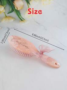 Cepillo de pelo ovalado con nombre personalizado, peine con cojín de estilo perla elegante para desenredar el cabello a diario en casa y de viaje con lazo, regalo personalizado para mujeres, amigas, mamá, artículo de belleza personalizable, regalo personalizado para cumpleaños, Día de la Madre, San Valentín, para el dormitorio, sala de estar - Estilo A - Ver 2