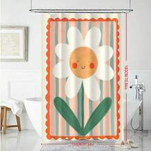 1pc Geometric Line Art Spring Style Shower Curtain, Colorful Geometric Modern Style Bathroom Decor, Painting-Like Modern Design, Unique Home Gift, Gift For Friends - Multicolor - View 5