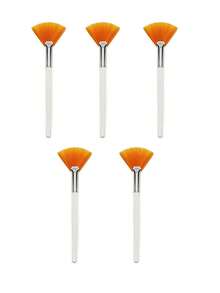 15pcs Fan-Shaped Soft Bristle Face Mask Brushes, Acid Coating Brushes, Cosmetic Skincare Tools, Suitable For Mud Masks - Multicolor - View 10