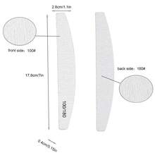 10pcs Gray & White Half Moon Sandpaper Blocks, Zebra Pattern Nail File, Double-Sided 100/180 Grit Nail Buffer Sanding Blocks - Light Grey - View 5