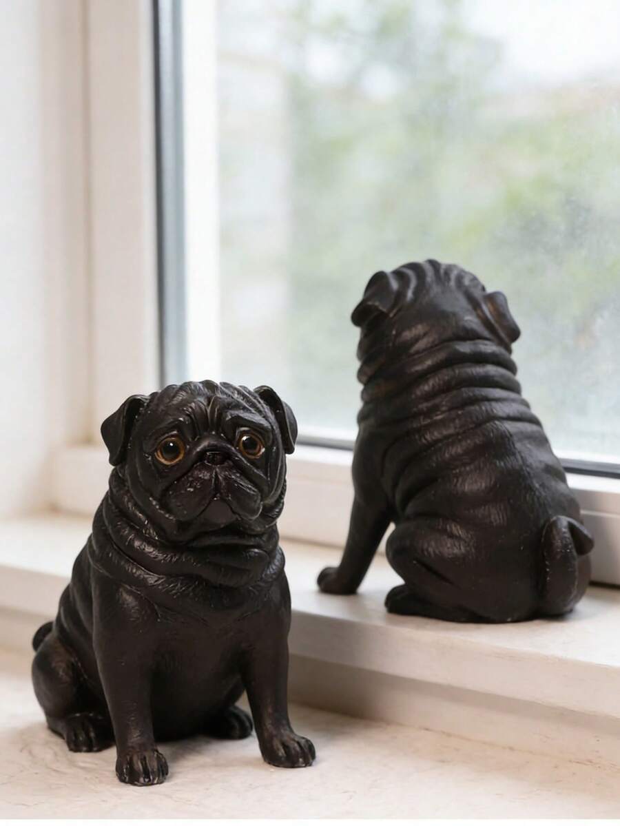 1个3D瑜伽法斗和巴哥犬硅胶蜡烛模具，适用于DIY香薰蜡烛、树脂和石膏工艺品，母亲节、生日、毕业季硅胶模具 - A - 查看 1