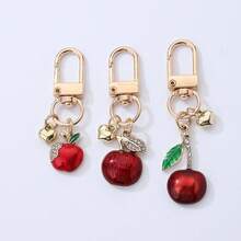 Red Apple Bag Charms, Apple And Cherry Enamel Pendants, Bag Keyrings And Handbag Accessories – Perfect Gifts For Mother's Day This Spring - Multicolor - View 6