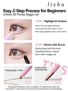 lishu 双头眼线笔，双头高光笔，打造珍珠光泽肌肤，哑光修容眼影，提升面部轮廓，适合初学者 - #01 Pinkish - 查看 9