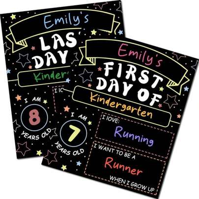 OHOME 2 Pack First And Last Day Of School Sign Board - Double Sided Back To School Supplies | Classroom Decorations For Preschool - Teacher Supplies For 1st Day Of Kindergarten - Classroom Must Haves