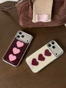 1个韩版复古波点心形环氧树脂手机壳，兼容 17 Pro Max、17 Pro、17、16、15、14 Pro Max，可爱/时尚/女士/创意设计手机壳 - 彩色 - 查看 3