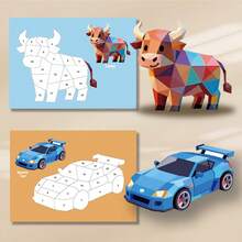 4 Pcs Creative & Fun 3D Sticker Set, Easy To Use And Engaging, Ideal For Crafts And Art Beginners, Great For Educational Purposes And Birthday Gifts - Multicolor - View 7