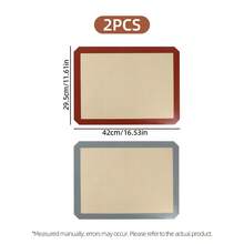 2 piezas Tapetes de silicona reutilizables para hornear - Forros antiadherentes para hornear - Suministros de hornear convenientes - Tapetes para hornear en el horno aptos para galletas, galletas con forma de animales, alitas de pollo, artículos esenciales de cocina, herramientas de hornear - - - Ver 10