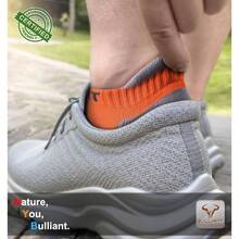Socks Women 6Pairs - Womens Athletic Ankle Socks No Show Cushioned Walking Running - Compression Arch Support - 11-13 + 6pairs-orange8237 - View 7