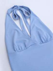 Hot Girl Party Dress Strappy A-Line Backless Mini Slim Fit Sexy Sassy Club Outfit - Negro - Ver 8