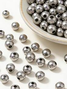 100/200pcs Stainless Steel Leather Beads, Decorative Beads, DIY Jewelry Making Materials For Necklace, Bracelet, Earrings, Handmade Beading Supplies - DIY - View 7