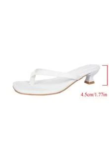 planare 新款时尚夏季简约一脚蹬猫跟白色/黑色凉鞋，适合日常通勤、约会、度假等场合穿着 - 白色 - 查看 8