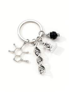 1件独特时尚显微镜、DNA、化学仪器彩色珠子组合合金钥匙扣，送给生物科学爱好者和老师的礼物，也适合送给母亲、父亲、毕业生和教师。 - 彩色 - 查看 11