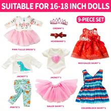 16-18" Faux Doll Reborn Doll Clothes 5 Piece Crown Hairband Perfect Gift For Baby! Christmas Halloween Gift (Doll Not Included) - 18吋服裝5件套 - 查看 8