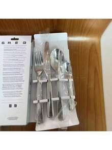 Bộ dao nĩa ăn kiểu Ý bằng thép không gỉ 4 món, bao gồm thìa tráng miệng, dao và nĩa, quà tặng dụng cụ nhà bếp Giáng sinh. - Nhiều màu - Xem 6