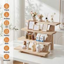 Senmeo Retro Tiered Wooden Display Rack, Tool-Free Installation Multi-Functional Organizer, Ideal For Wedding, Party, Home Storage Of Plants, Cakes & Accessories - View 9