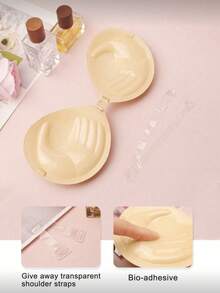 1pc 3cm Thick Invisible Bra, Suitable For Small Bust, Strapless Backless Dress, Reusable, Bust Enhancing - Multicolor - View 4