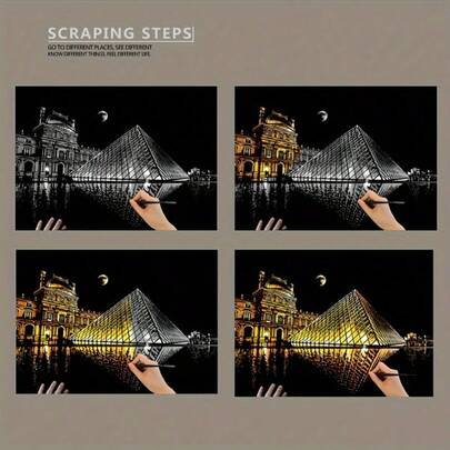 Adult Scratch Art Kit, DIY Cityscape Relief Painting, Creative Night Scene Scratch Drawing Board With Tools, Stress Relief Painting,Relaxing Art Hobby & Home Wall Decoration,Art And Craft Gift For Women