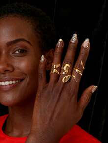 金色幾何戒指套裝