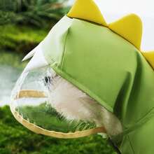 1pc Dinosaur Costume Pet Raincoat, Waterproof Outfit For Cats & Dogs - Green - View 4