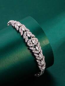 1件Tylionnejewelry奢华女士手链，镶嵌人造锆石，优雅饰品，情人节礼物，适合约会、婚礼、派对、周年纪念日等场合。 - 銀色 - 查看 3