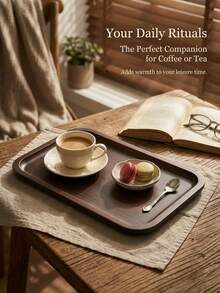 1个竹制托盘、水果托盘、木制甜点托盘、木制咖啡牛奶小吃托盘、蛋糕托盘、奶酪托盘、木制茶托盘、面包托盘、早餐托盘 - 紫紅色 - 查看 6