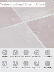 WoStick 4/10/20pcs 9"X9" Kitchen Backsplash Stickers Self-Adhesive Waterproof Square Tile Stickers - Pink - Milk Peach Sugar Cubes - View 11
